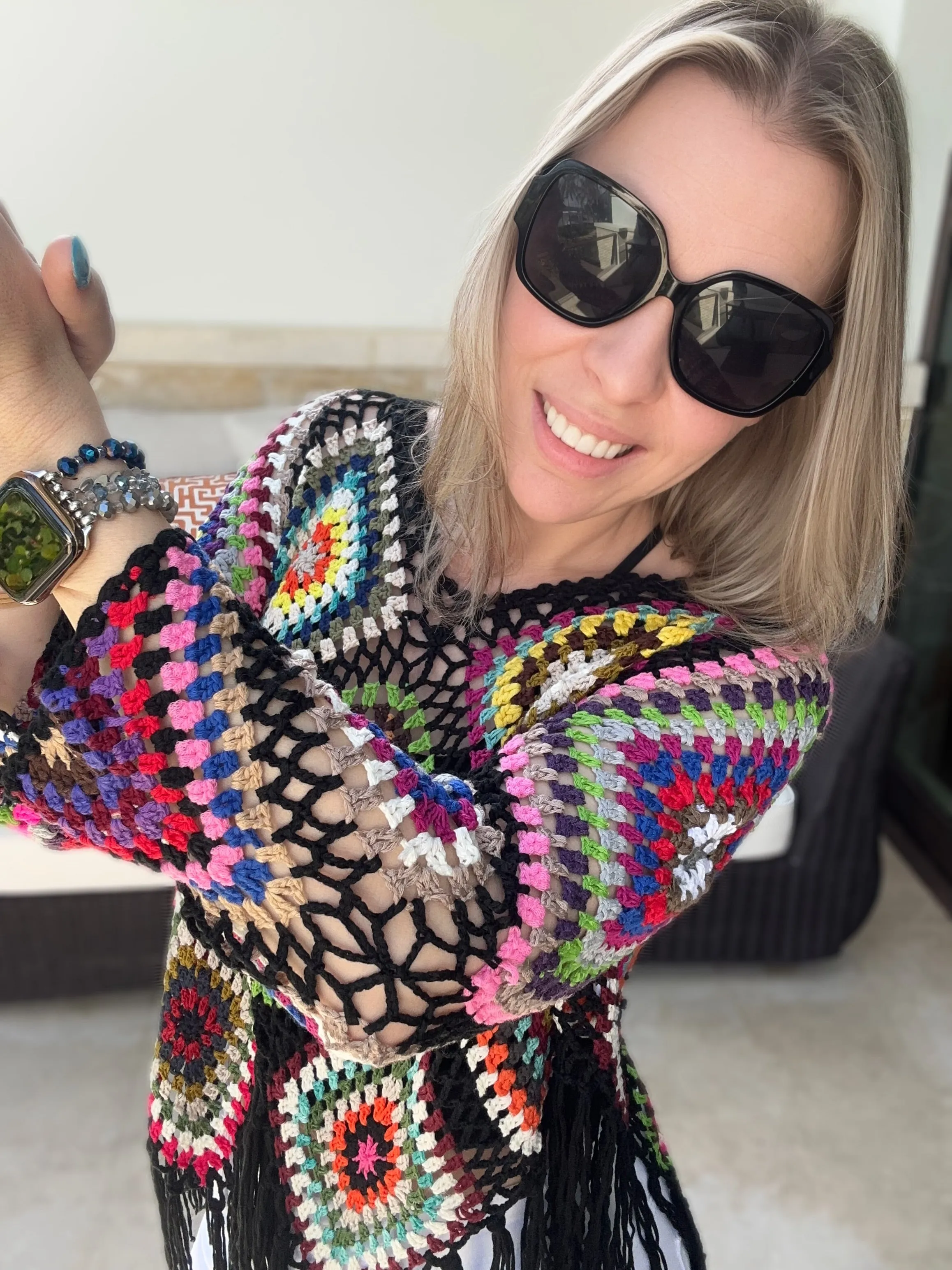 2 Colors - Boho Crochet Knit Fringe Bottom Tops - Blakeley