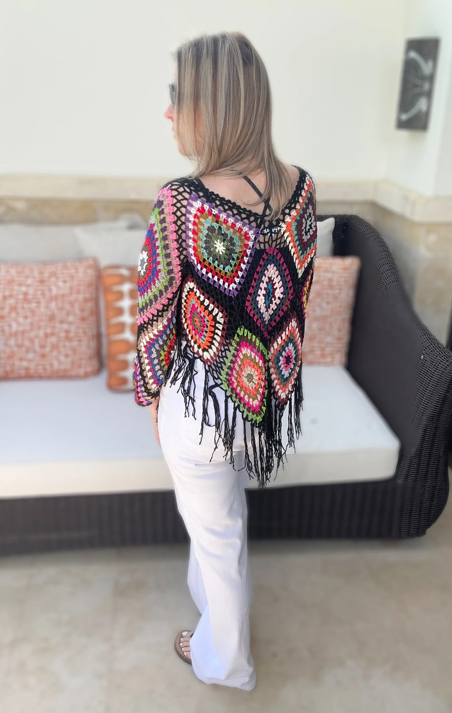 2 Colors - Boho Crochet Knit Fringe Bottom Tops - Blakeley