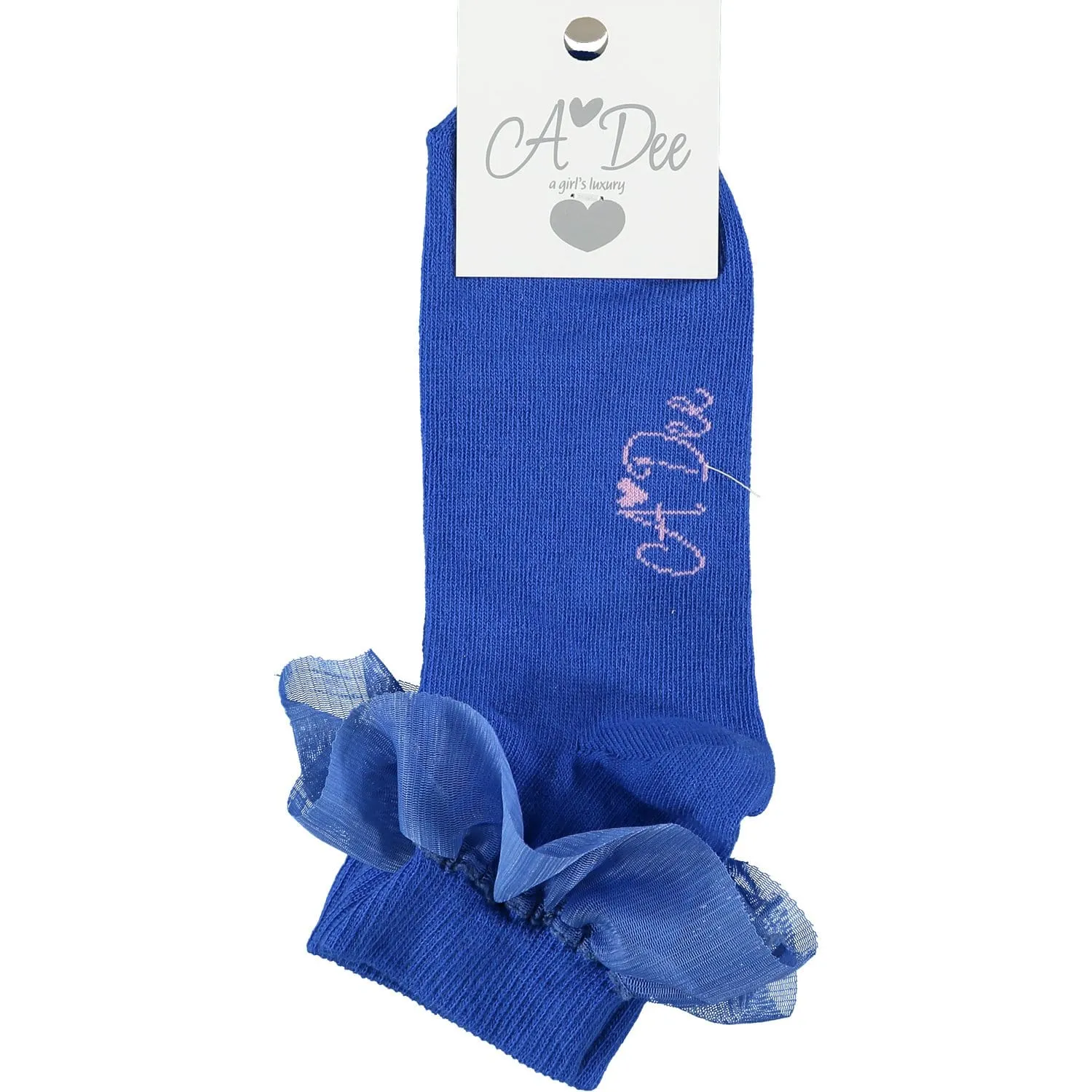 A DEE - Frill Ankle Sock - Bright Blue