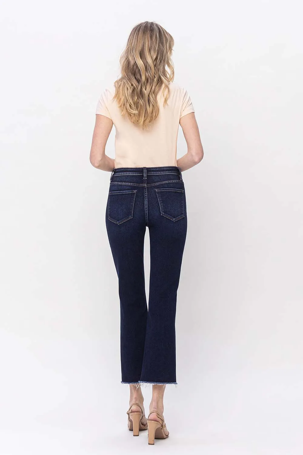 Bella HR Step Raw Hem Flare Jeans
