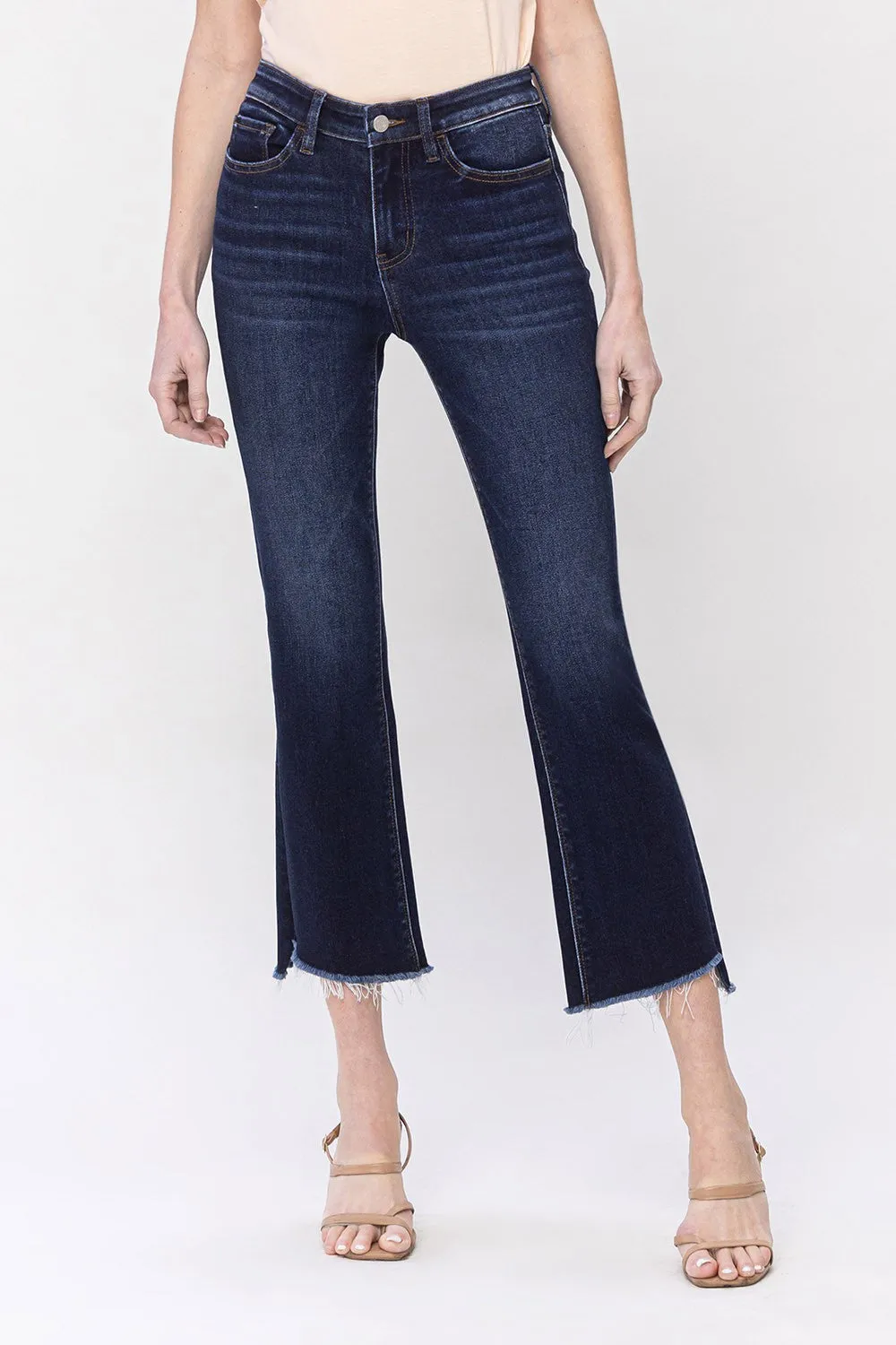 Bella HR Step Raw Hem Flare Jeans