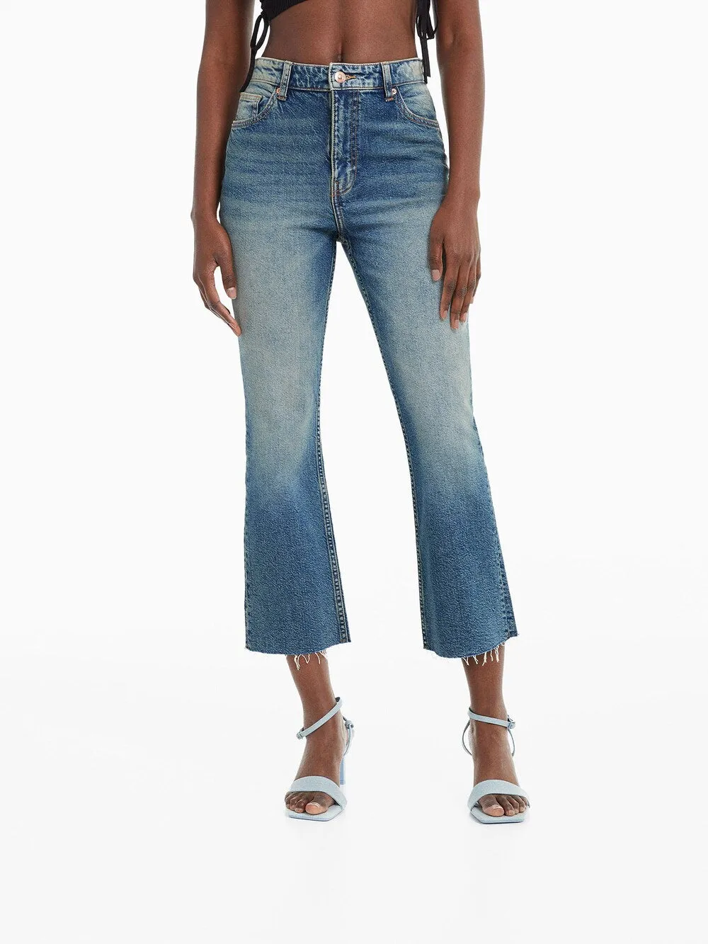 Bershka flared jeans, blue