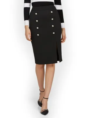 Button-Front Skirt - Superflex