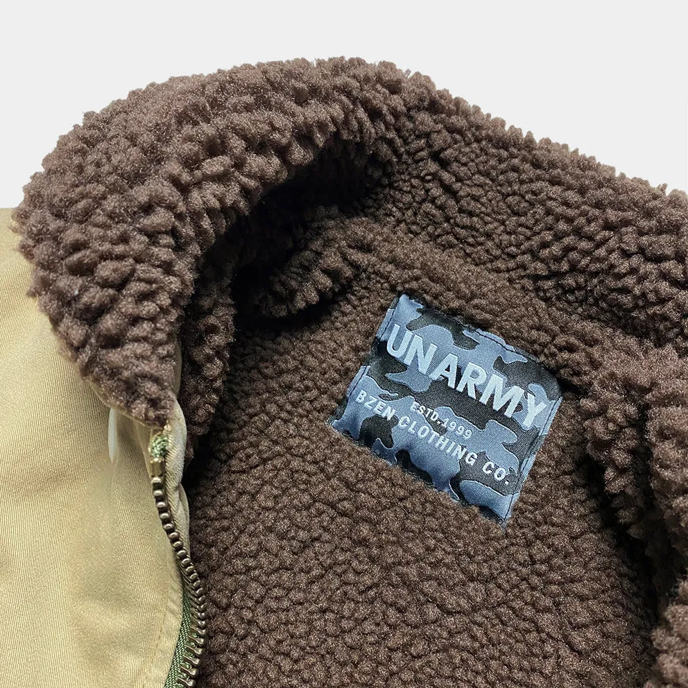 BZEN M.3260 N1R-T REGULAR FIT TWILL N1 DECK JACKET SHERPA LINED-8OZ-E0 TAN
