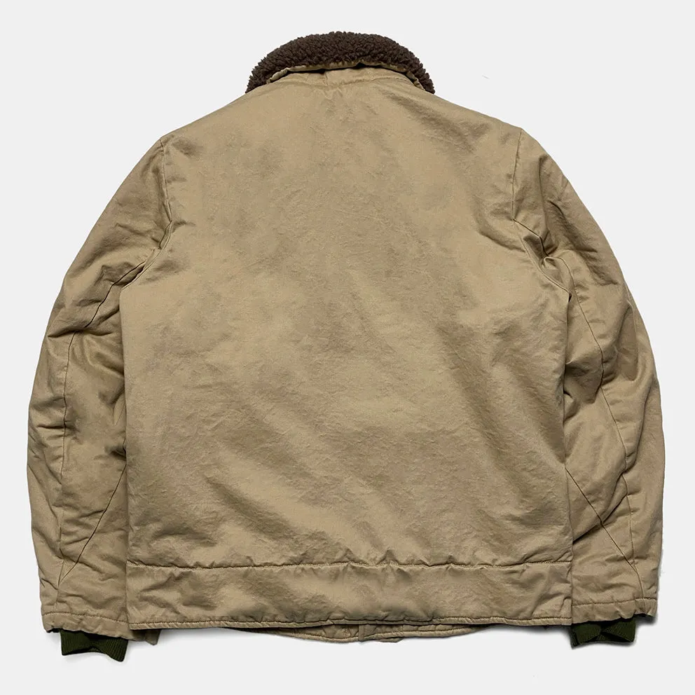 BZEN M.3260 N1R-T REGULAR FIT TWILL N1 DECK JACKET SHERPA LINED-8OZ-E0 TAN