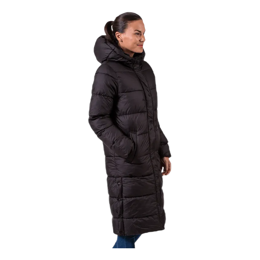 Cammie Long Quilted Coat Black
