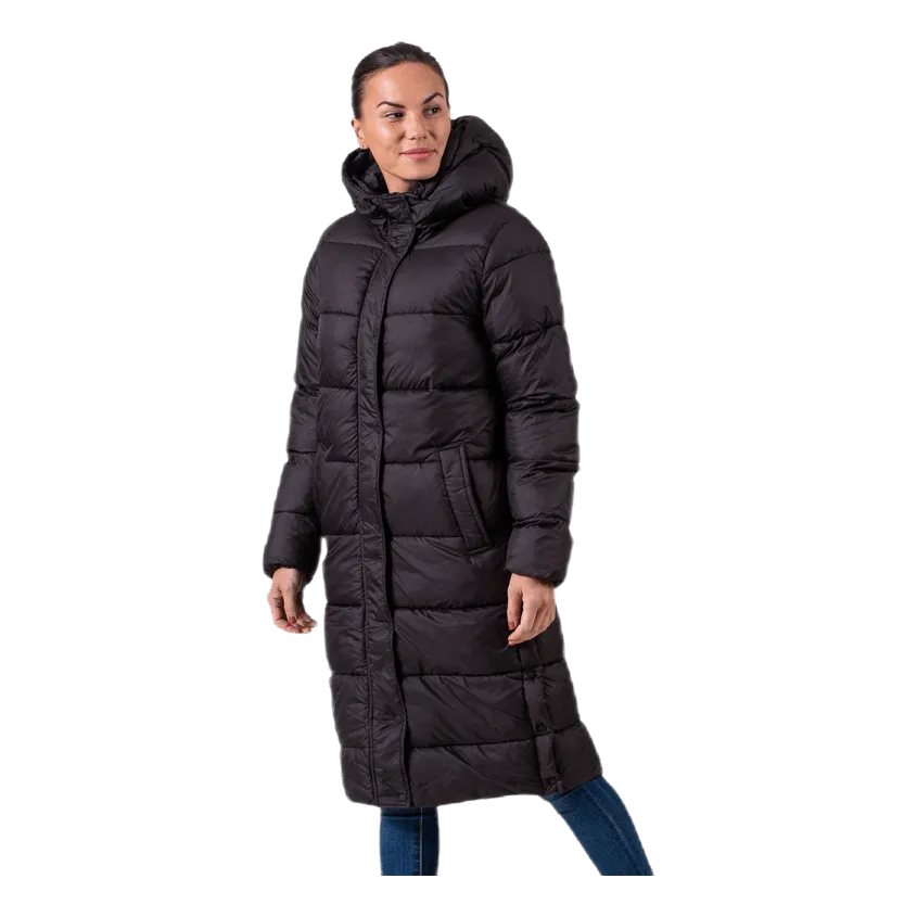 Cammie Long Quilted Coat Black