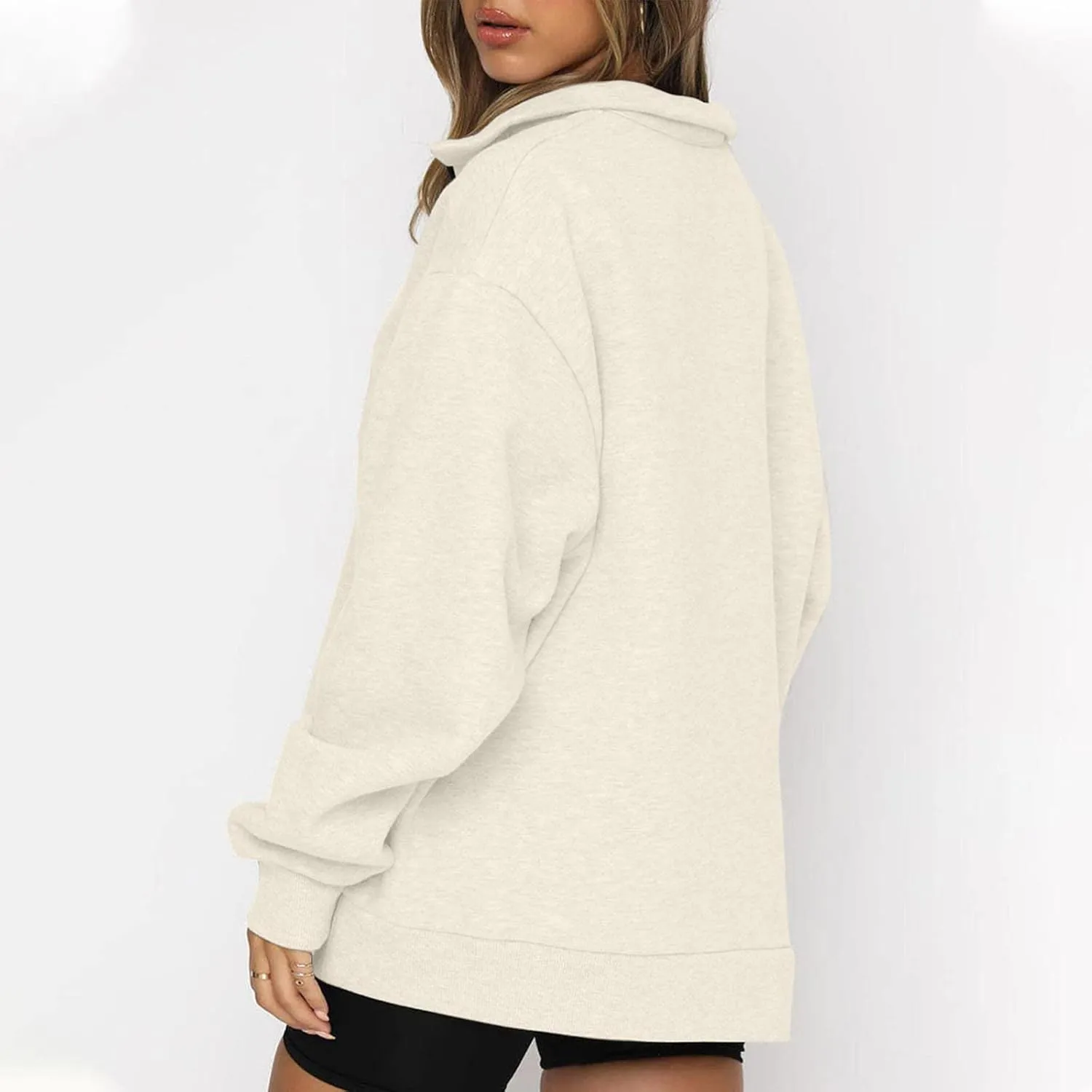 Ceboyel Oversized Sweatshirt For Women Half Zip Hoodie Sweater Trendy Y2K Long Sleeve Tops Fall Fashion Clothes Outfits 2023