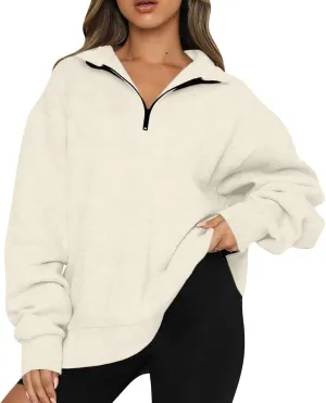 Ceboyel Oversized Sweatshirt For Women Half Zip Hoodie Sweater Trendy Y2K Long Sleeve Tops Fall Fashion Clothes Outfits 2023
