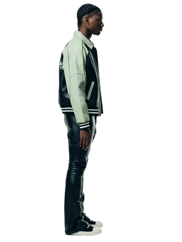Cowhide Leather Flared Jeans