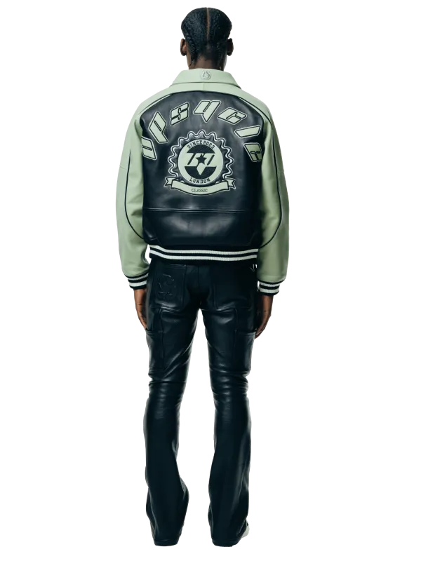Cowhide Leather Flared Jeans