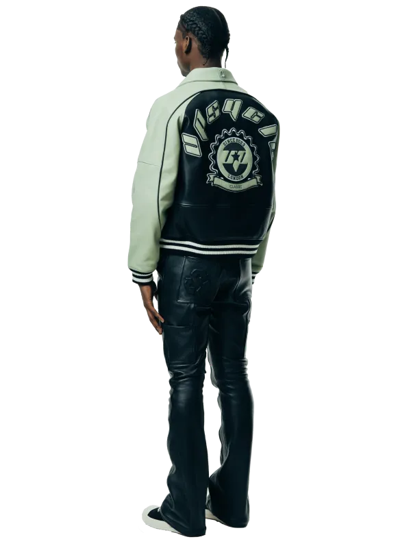 Cowhide Leather Flared Jeans