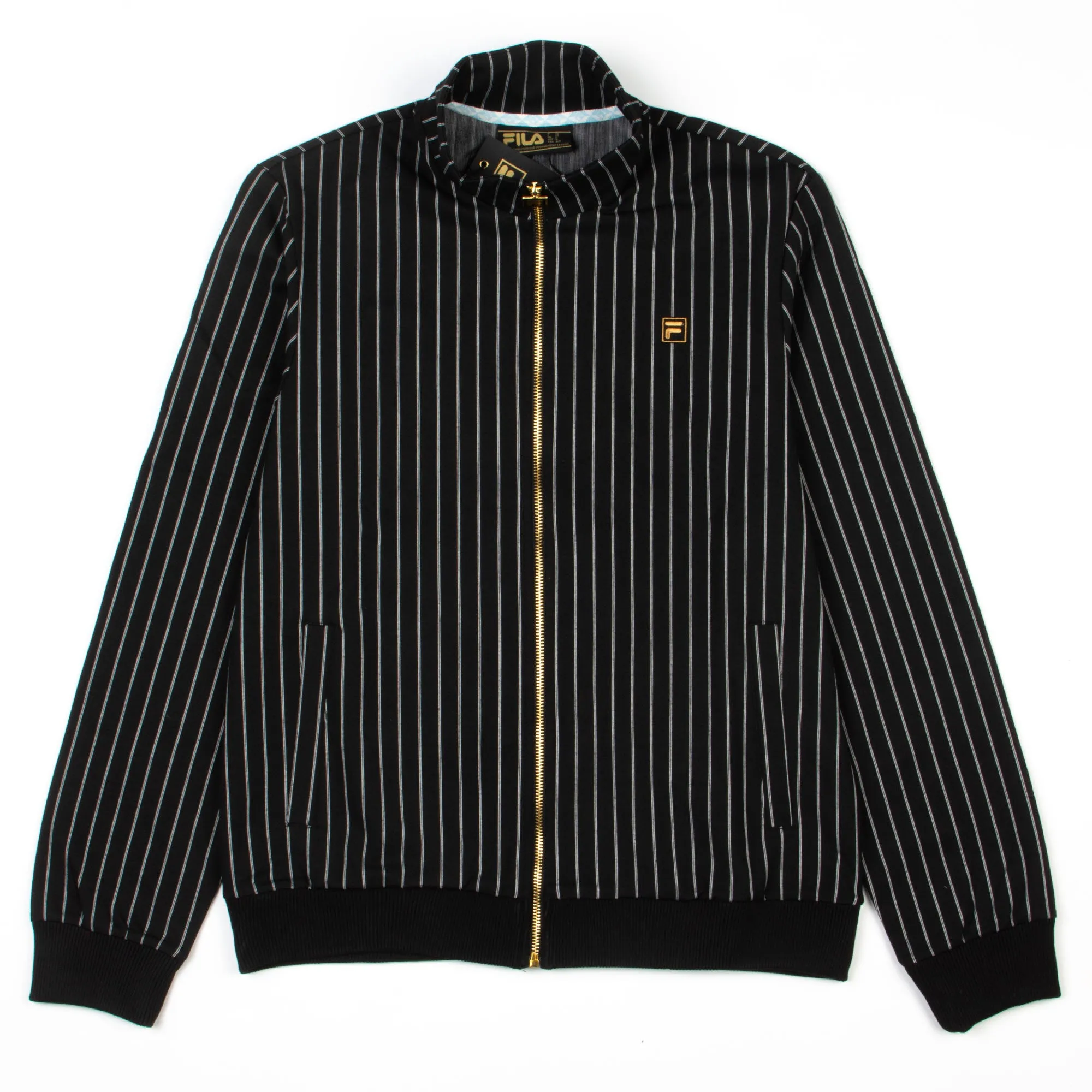 FILA Cooper Striped Track Jacket in Black/ Egret