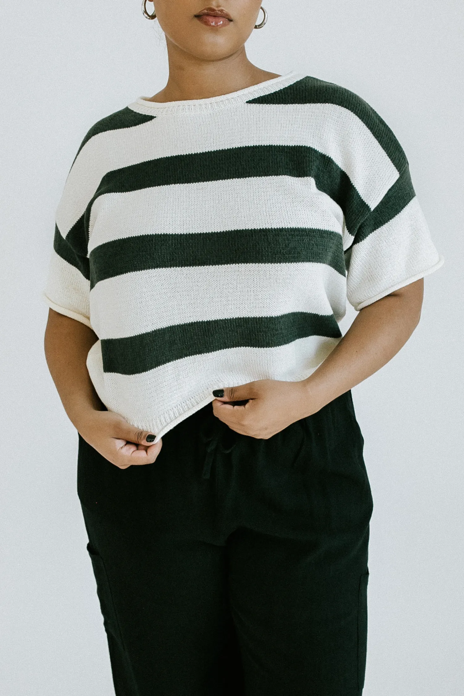 Highway Striped Tee - Grey   White