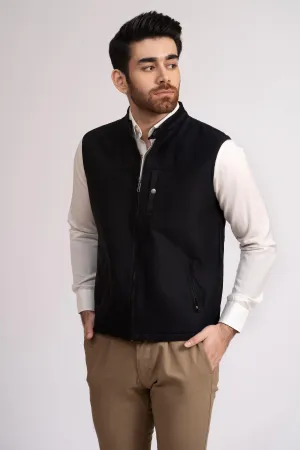 JACKET QUILTED SLEEVE LESS BLACK