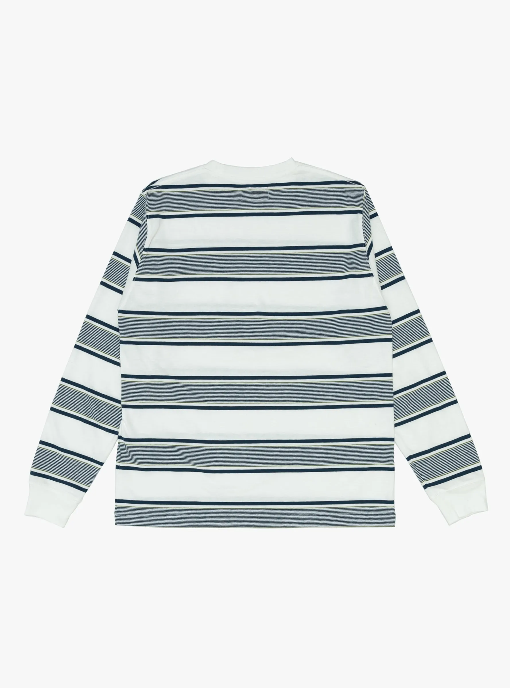 Long Sleeve Pocket Tee Wide Stripe Off White