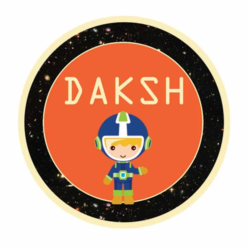 Personalised Astronaut Waterproof Stickers (Round)