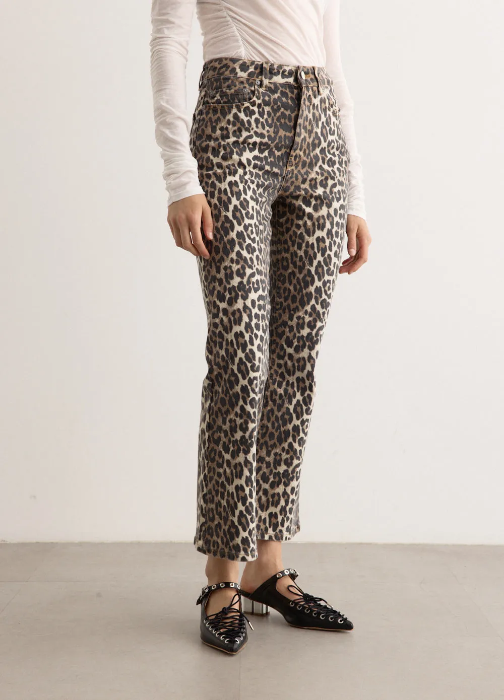 Print Denim Betzy Cropped Jeans