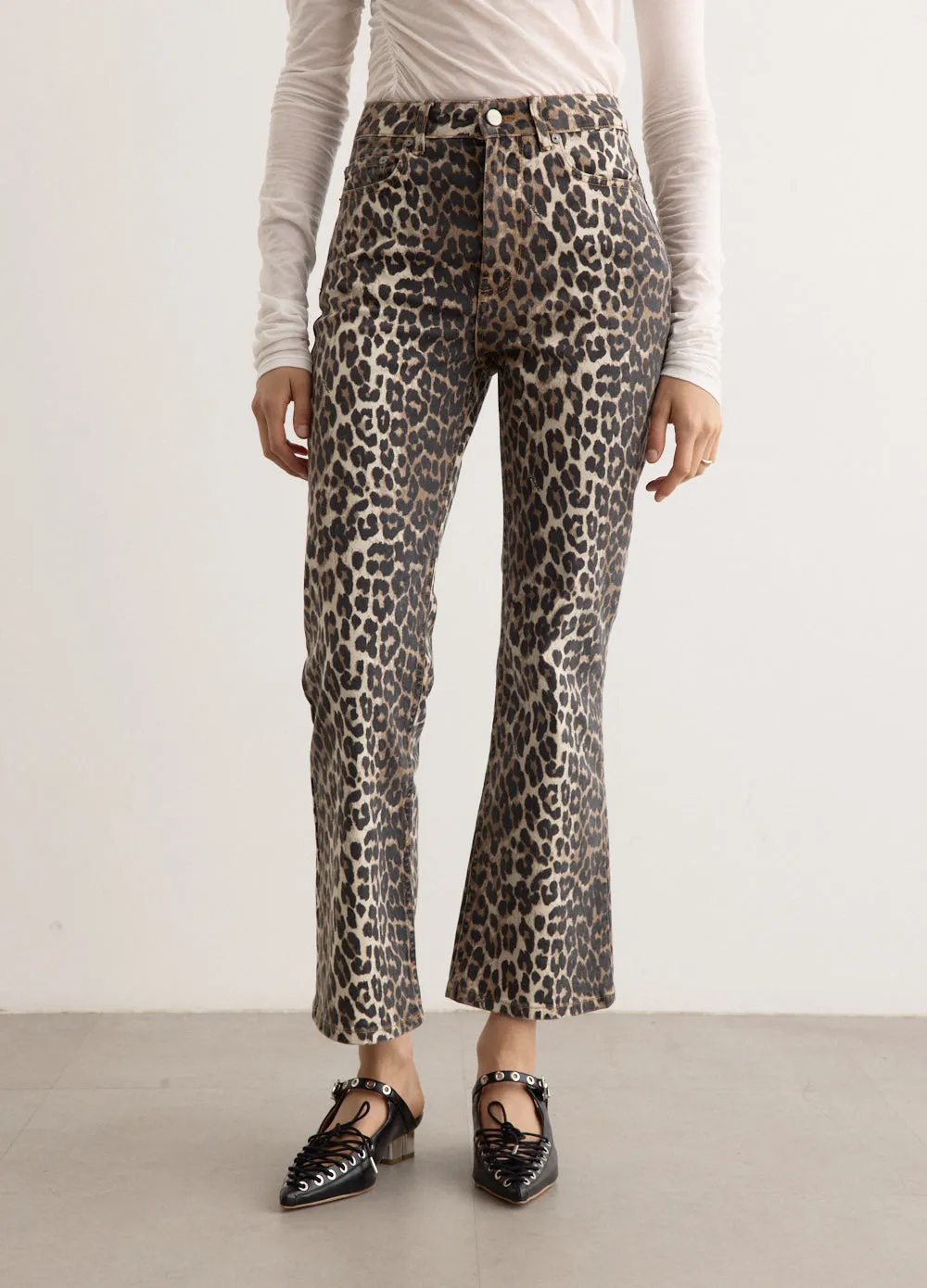 Print Denim Betzy Cropped Jeans