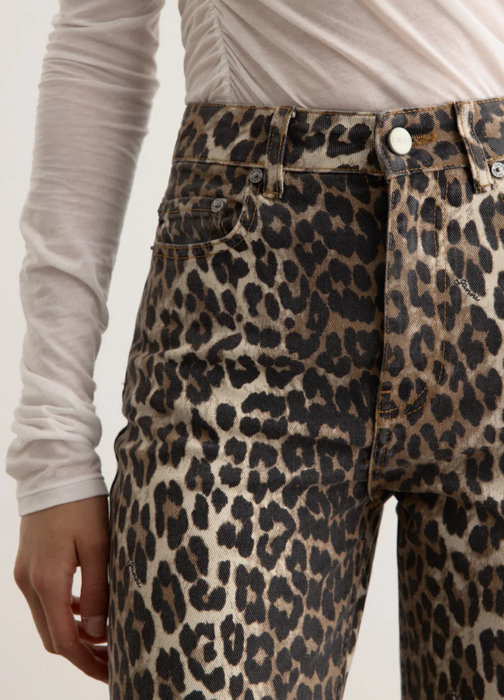 Print Denim Betzy Cropped Jeans
