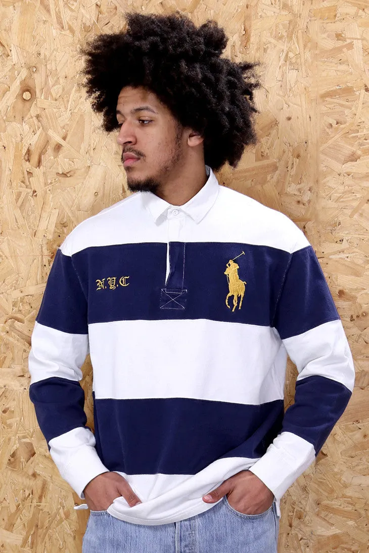 Ralph Lauren Navy Striped Rugby Shirt
