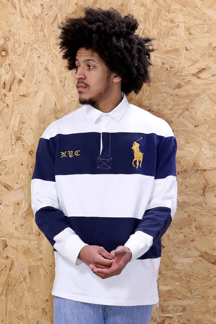 Ralph Lauren Navy Striped Rugby Shirt