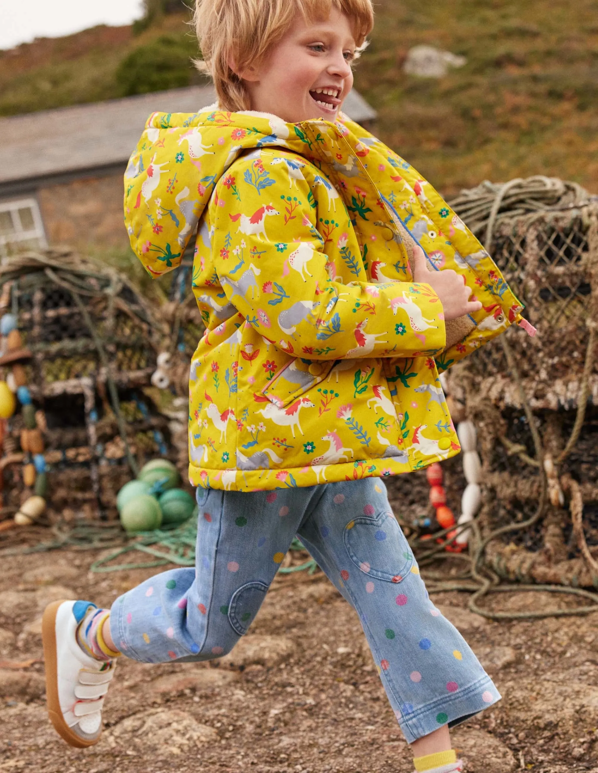 Sherpa Lined Anorak-Sweetcorn Yellow Ponies