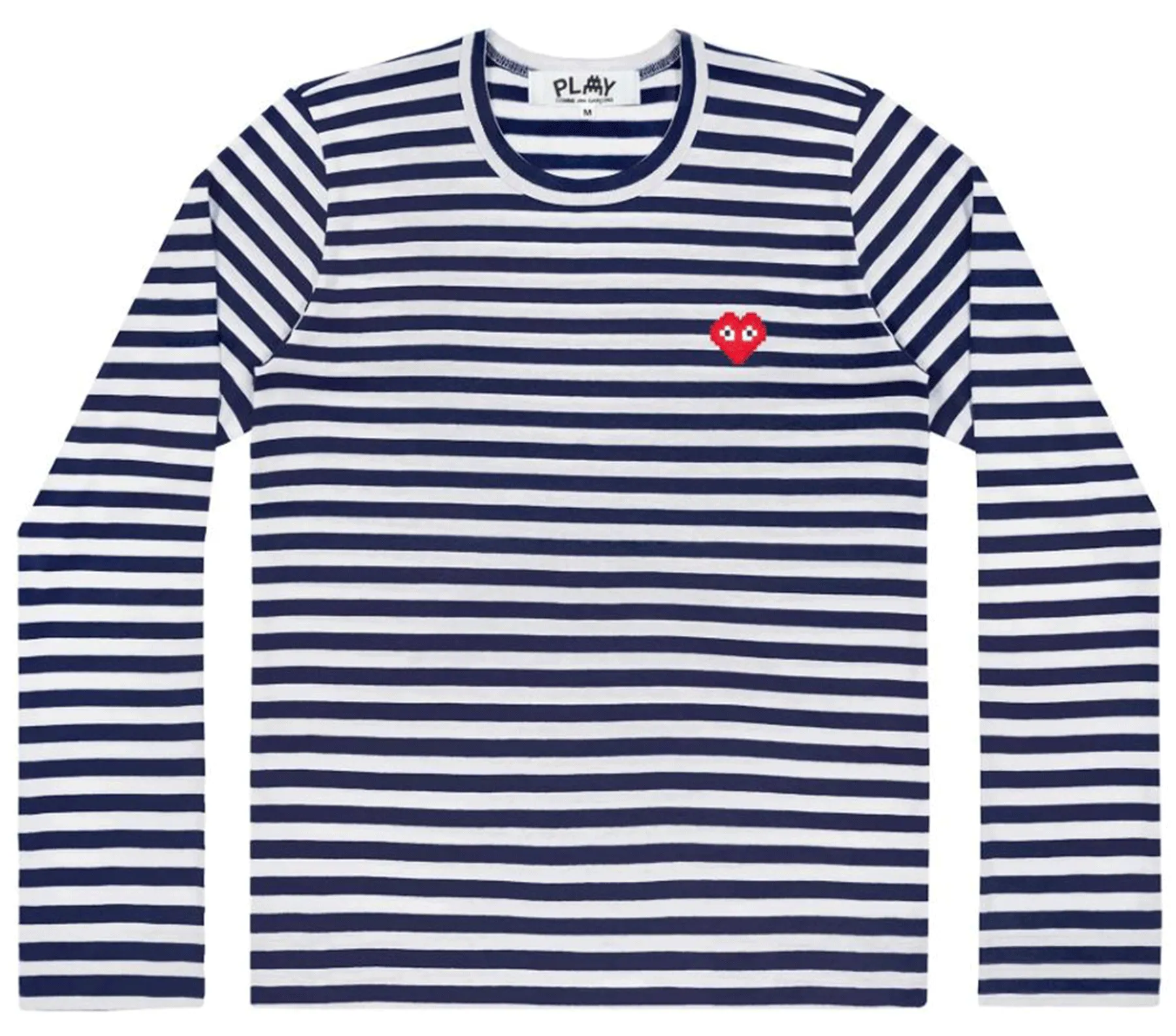 the Artist Invader Pixel Red Heart Striped Tee Women