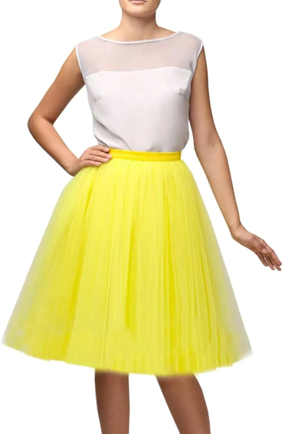 Tutu Skirt Women's Elastic Waist Chiffon Petticoat Puffy Tutu Tulle Skirt Womens Black Skort Womens Tulle Skirts