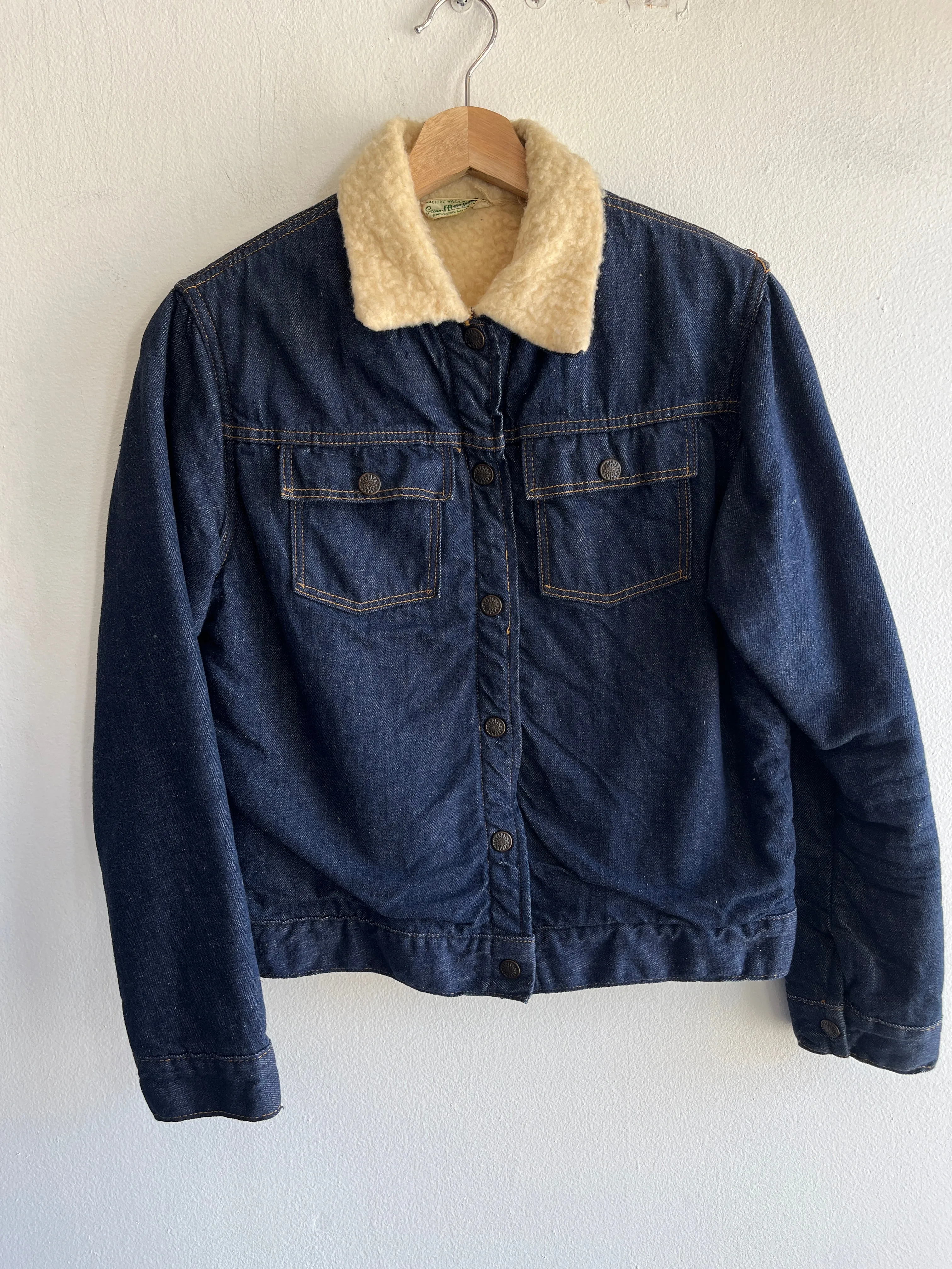Vintage 1960s Sears Sherpa-Lined Denim Trucker Jacket