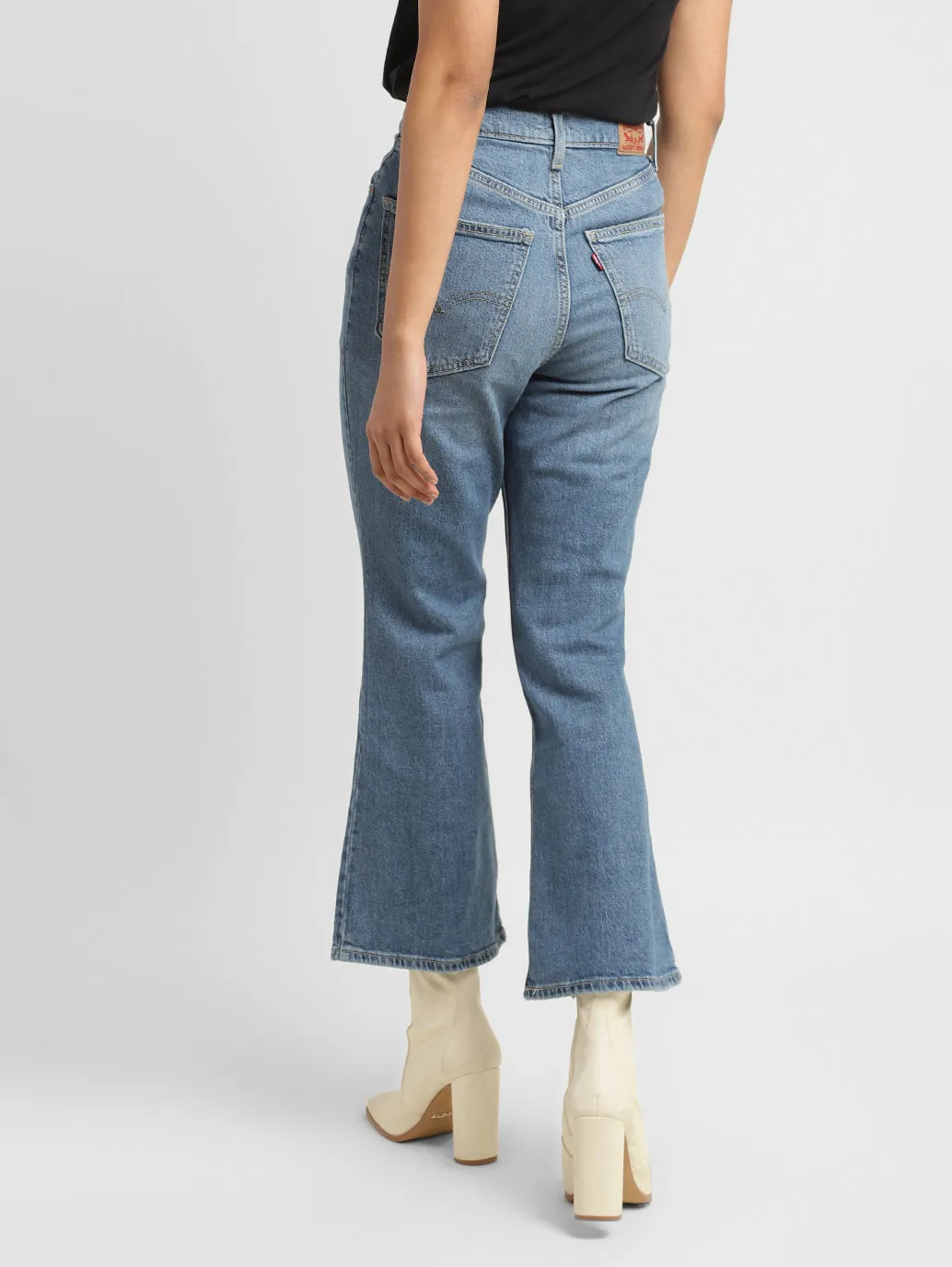 Women's 70s Blue Loose Fit Mid Rise Jeans
