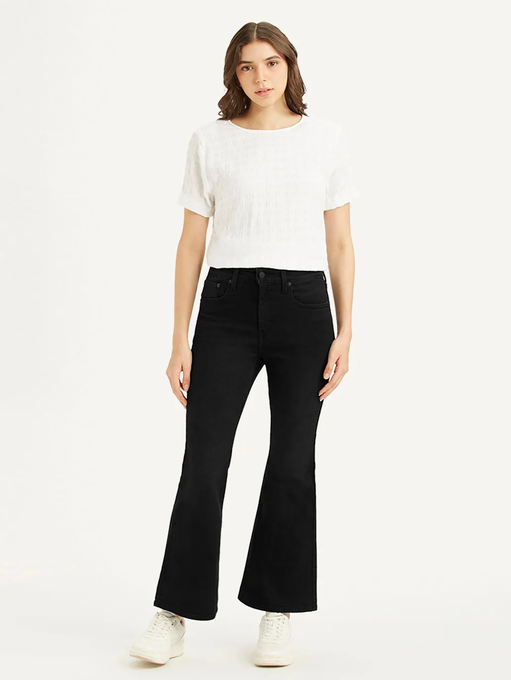 Women's 726 Black Slim Fit Mid Rise Jeans