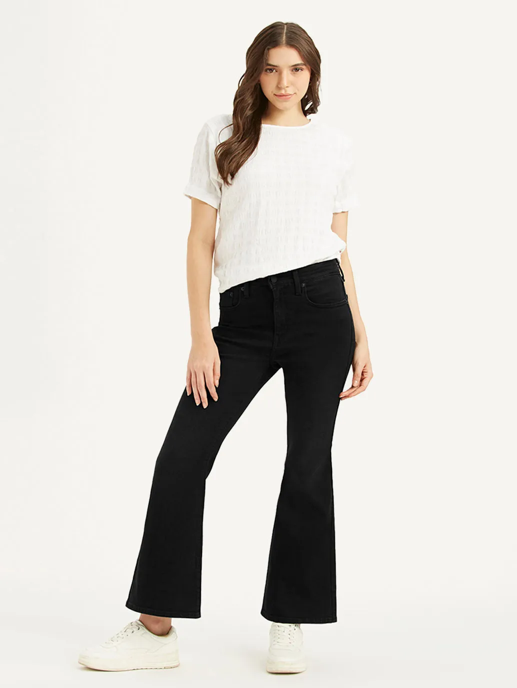 Women's 726 Black Slim Fit Mid Rise Jeans