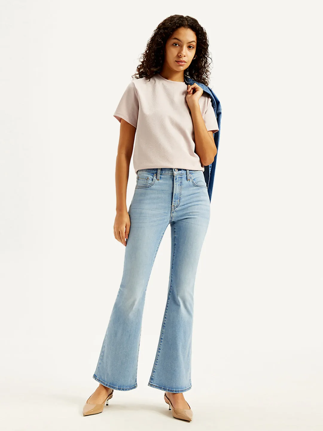Women's 726 Light Blue Flared Fit High Rise Jeans