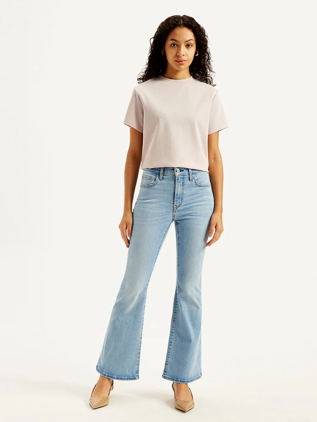 Women's 726 Light Blue Flared Fit High Rise Jeans