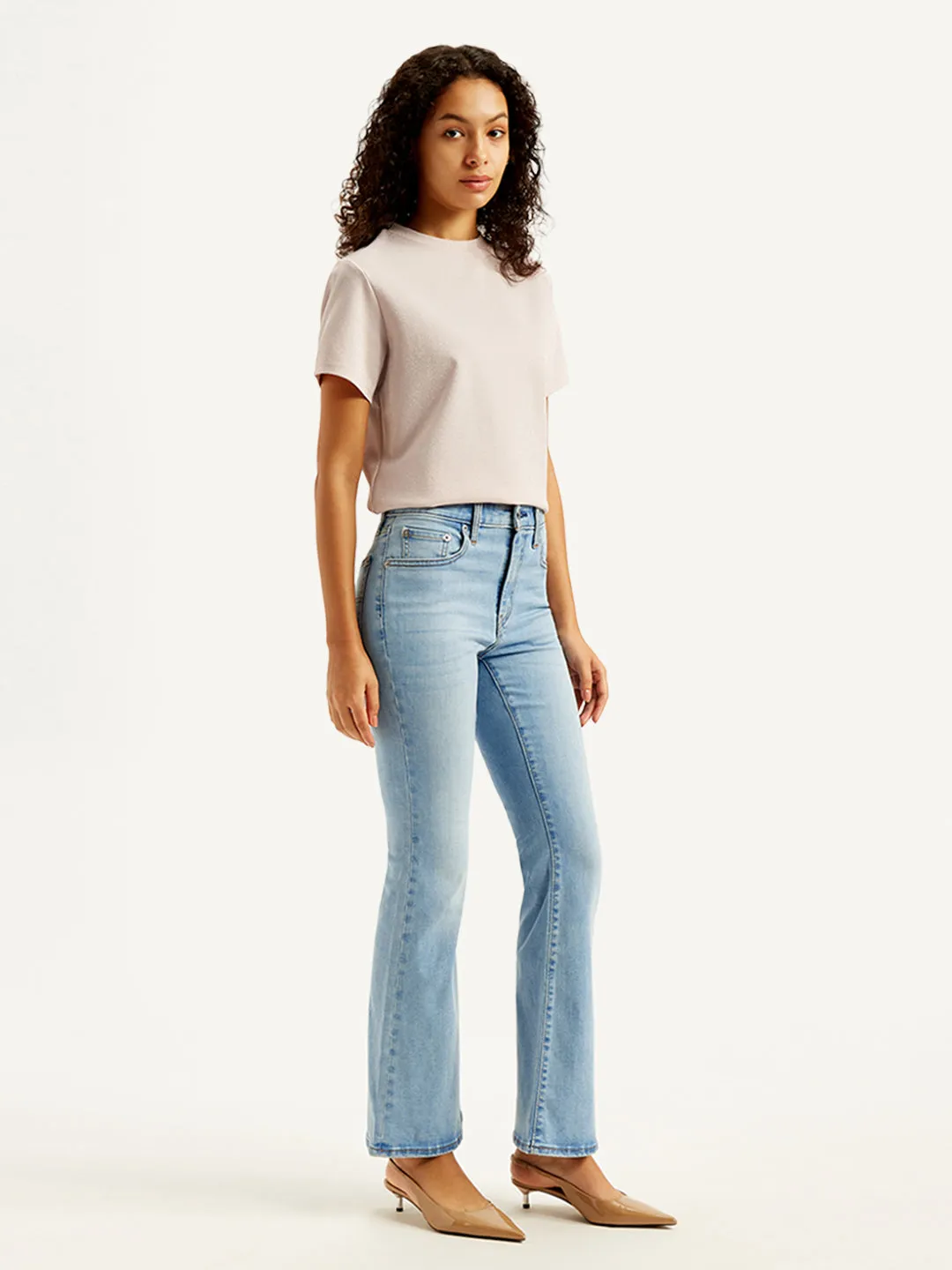 Women's 726 Light Blue Flared Fit High Rise Jeans