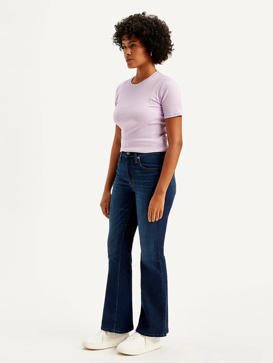 Women's 726 Navy Blue Flared Fit Mid Rise Jeans