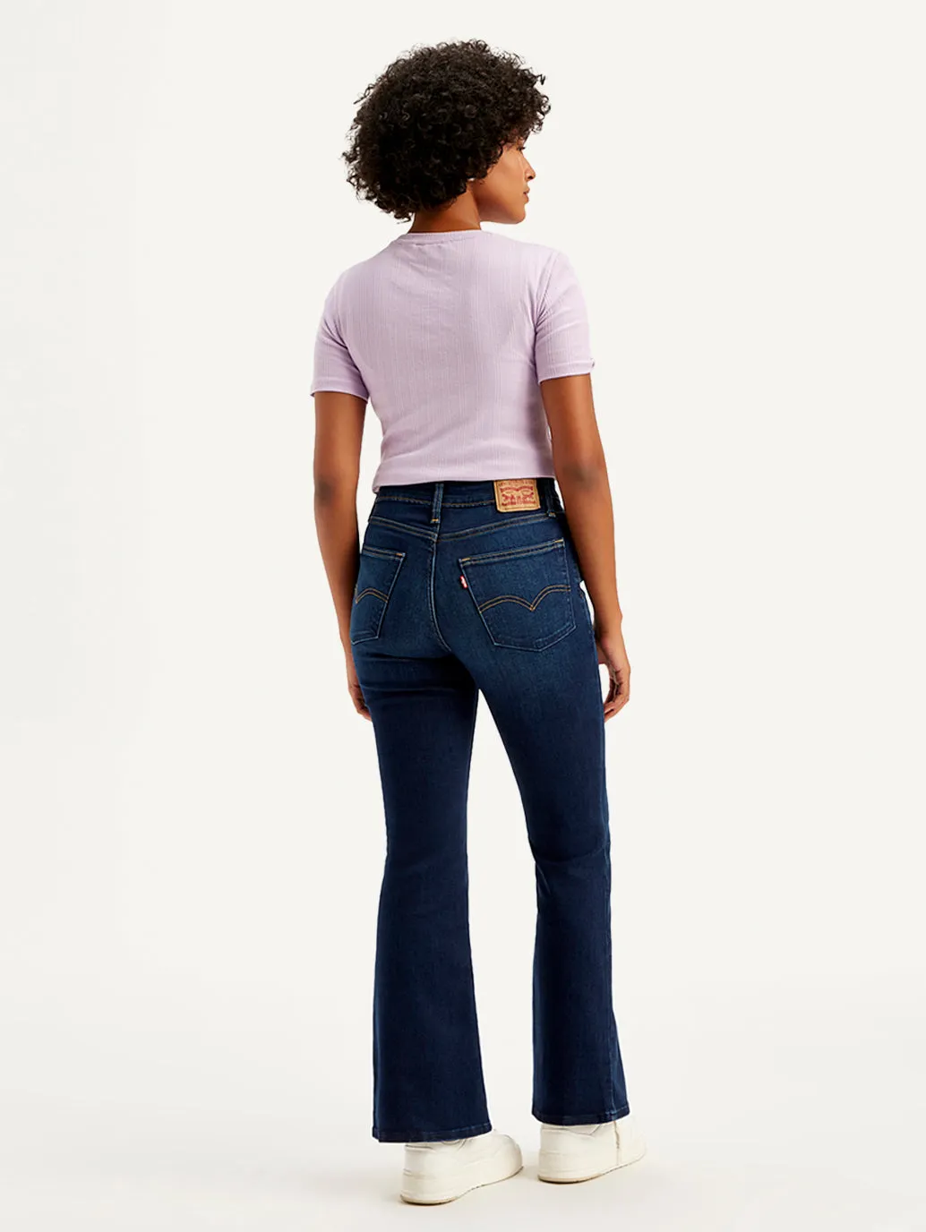 Women's 726 Navy Blue Flared Fit Mid Rise Jeans