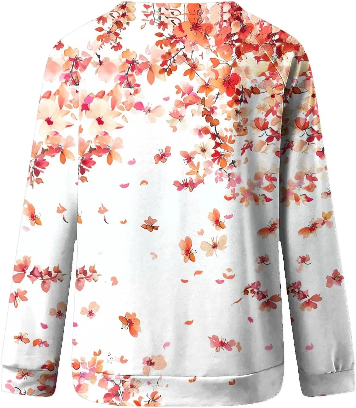 Womens Floral Shirts Long Sleeve Crewneck Sweatshirt Comfy Casual Trendy Fall Outfits Loose Fit Tunic Cute Tops