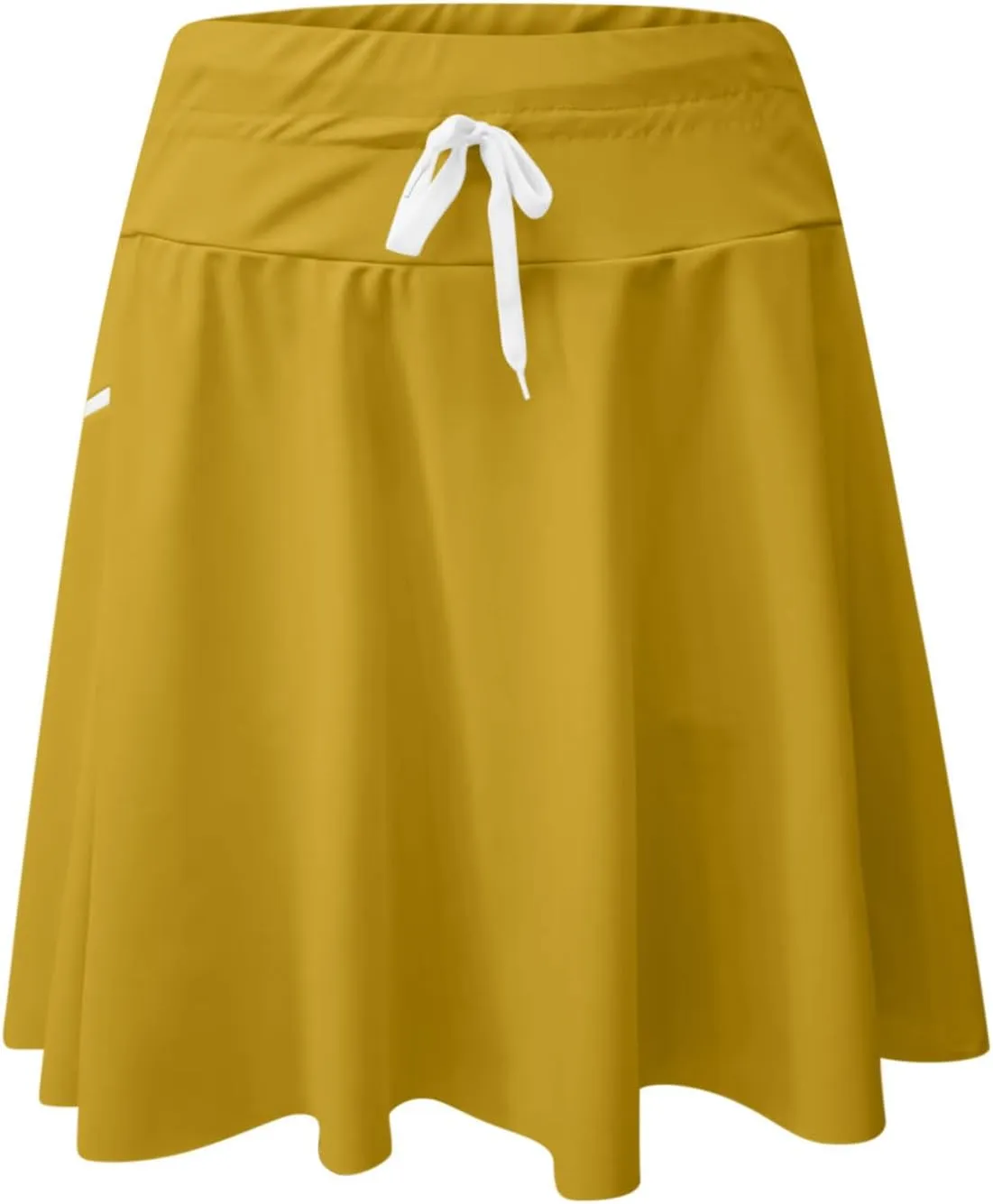 Women's Quick-Drying Underskirt Zipper Drawstring Tie-up High Waist Pleated Plain A Line Short Mini Skirts